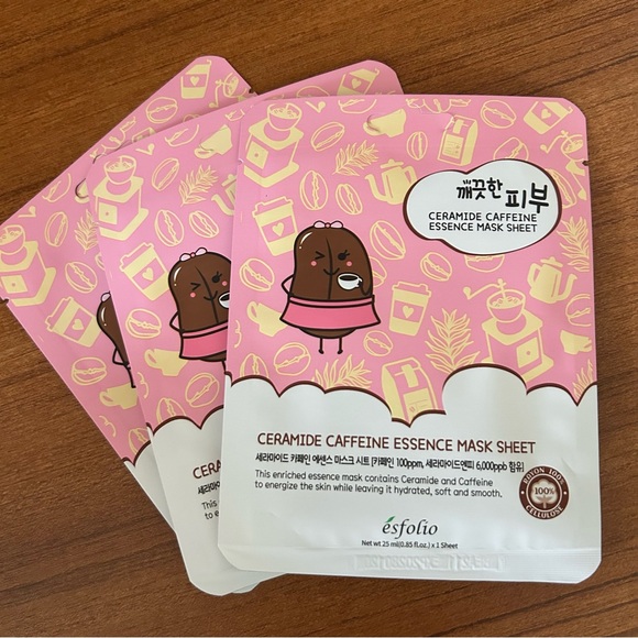 Pink Ceramide Caffeine Essence Mask Sheet 2 masks - Picture 1 of 1
